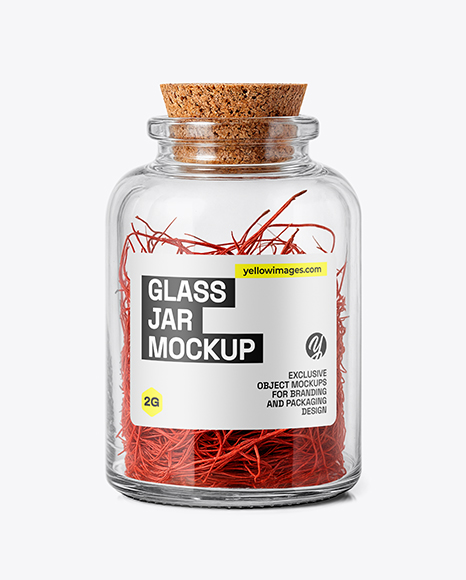 Glass Jar with Saffron Threads Mockup - Thread