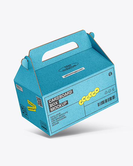 Kraft Paper Box w Handle Mockup - Packaging mockups