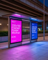 Bus Stop with Posters Mockup