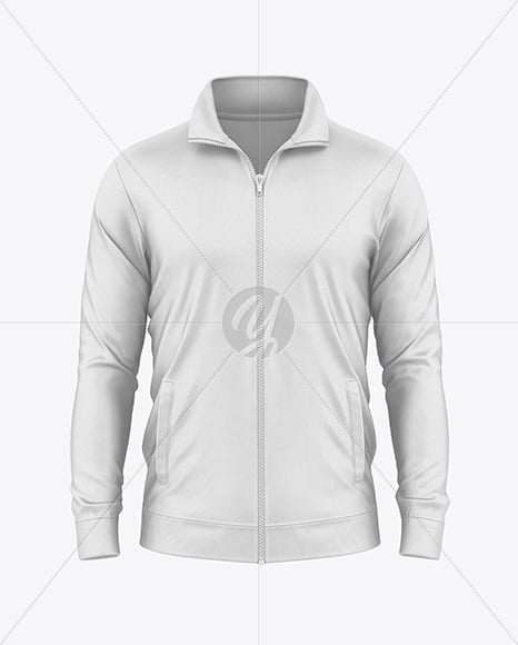 Long Sleeve Track Jacket Mockup - Front View