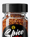 Glass Jar with Chili Pepper Flakes Mockup