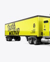 Truck Semi Trailer Mockup - Half Side View