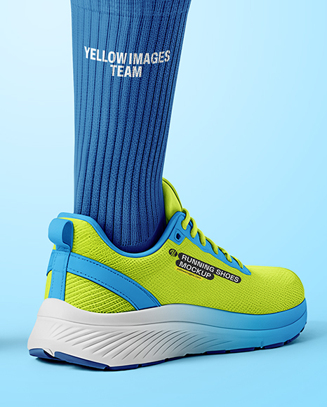 Pair Of Running Shoes Mockup on Women's Legs Mockup