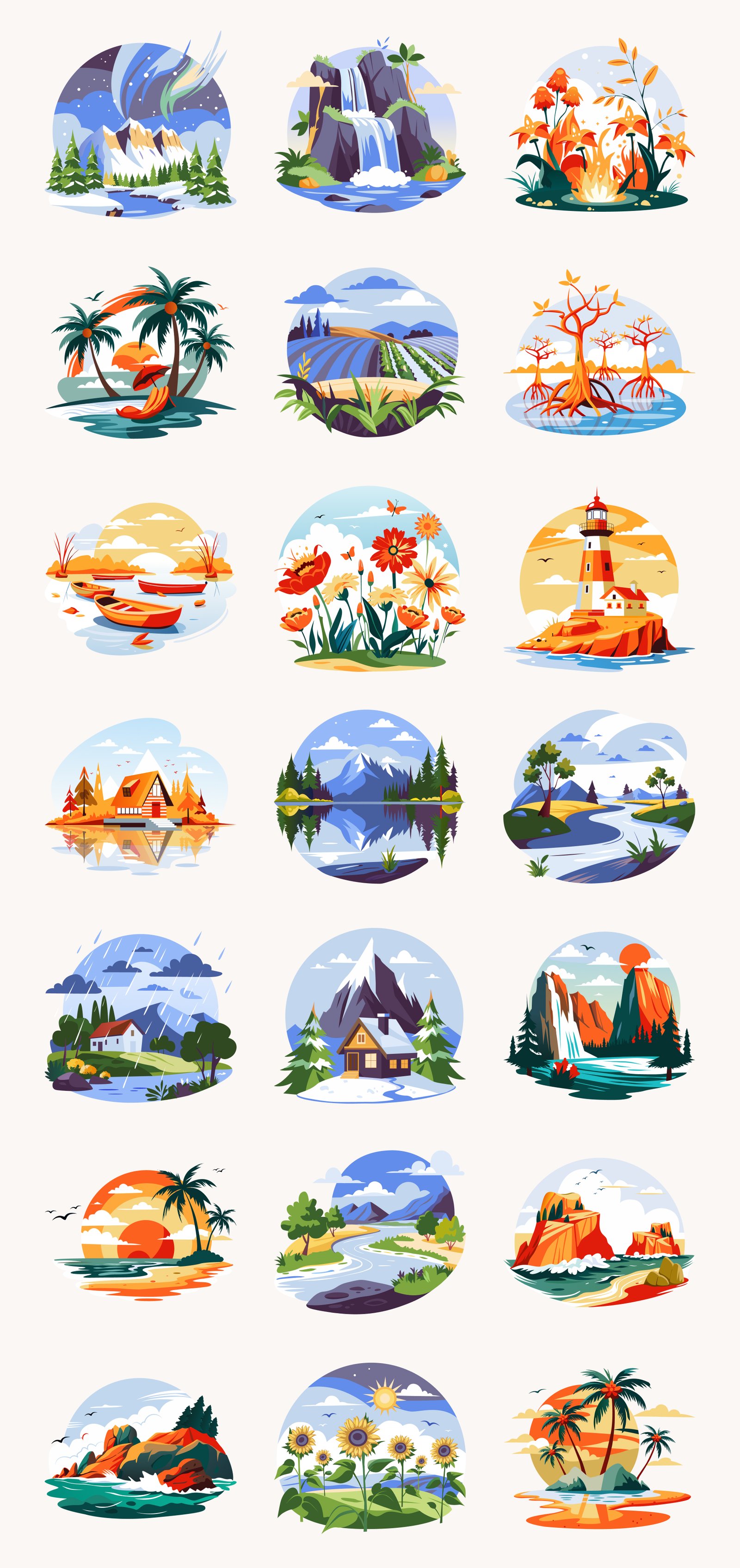 Nature Landscape Illustrations