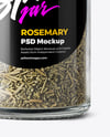 Glass Spice Jar with Rosemary Mockup