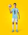 Man Wearing Full Soccer Kit Mockup