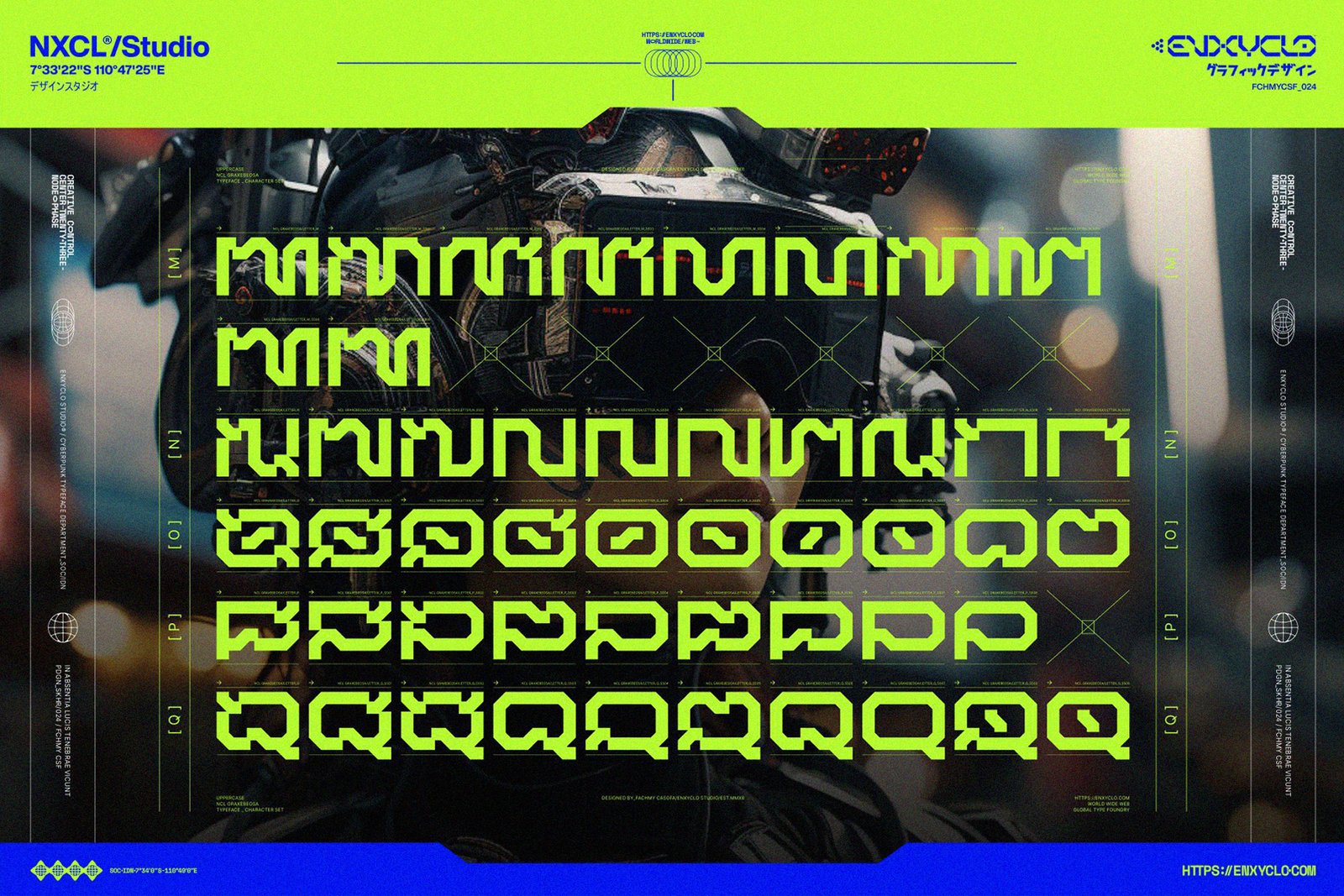 NCL GRAXEBEOSA FONT FAMILY - CYBERPUNK FUTURISTIC MECHA FONT