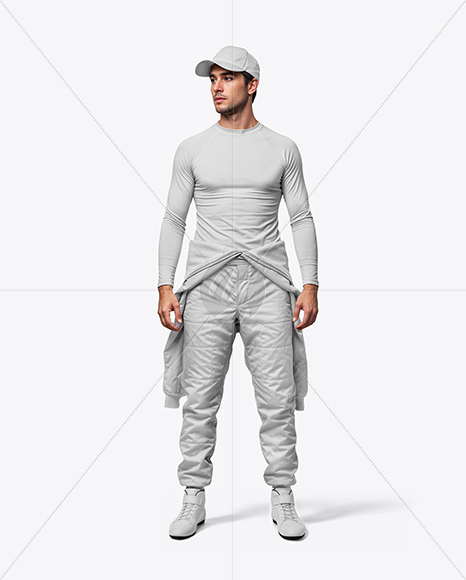 Man Wearing Racing Kit Mockup
