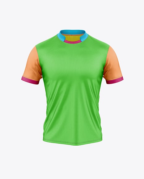 Crew Neck Rugby Jersey Mockup - Front View