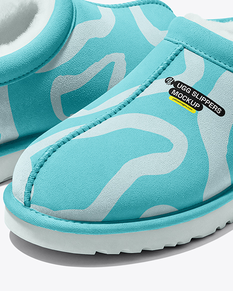 Pair of Women's UGG Slippers Mockup