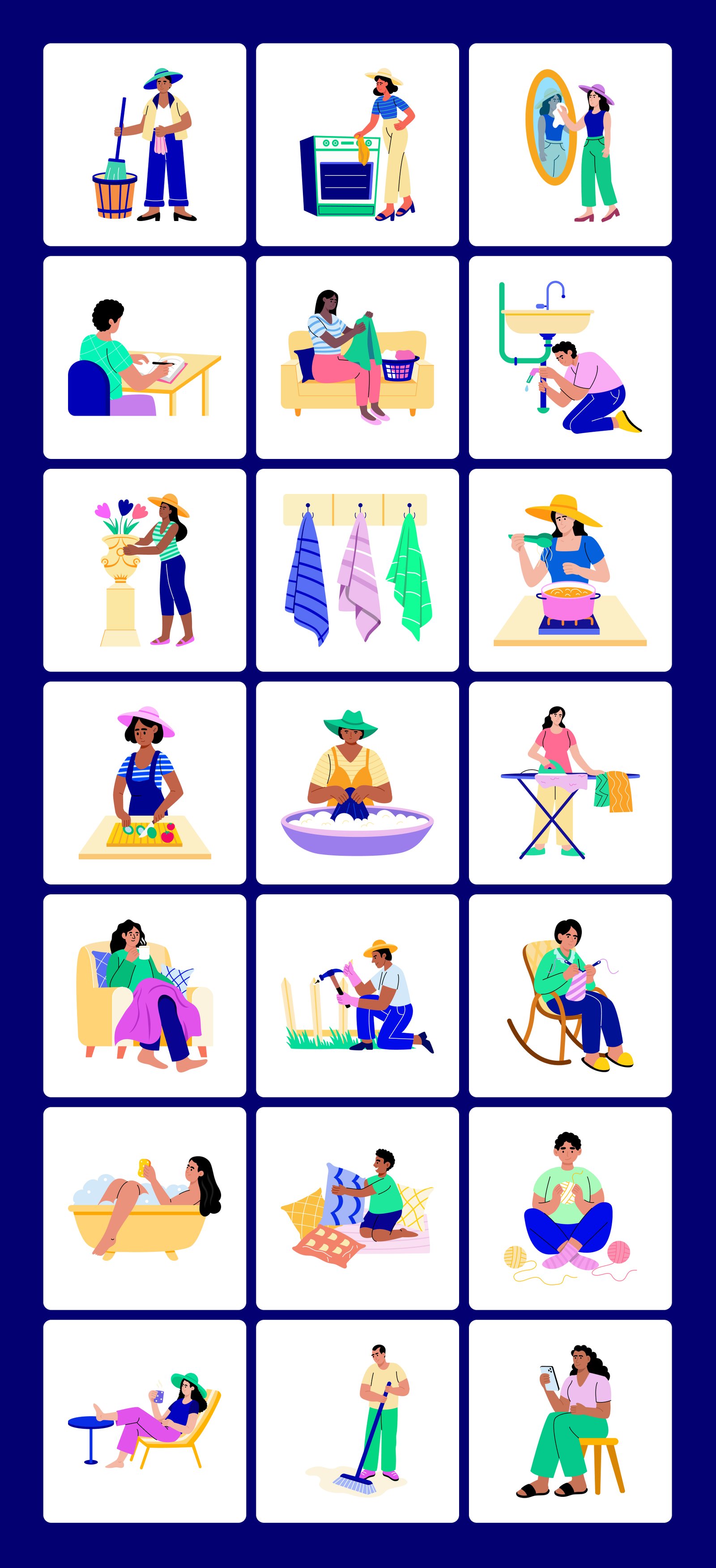 Home Illustration Art Set