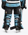 Man Wearing Ice Hockey Goalkeeper Kit Mockup