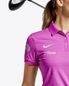 Woman Wearing Golf Shirt and Skirt Mockup
