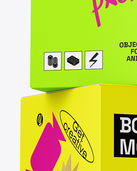Three Paper Boxes Mockup