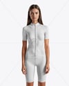 Young Woman Wearing Cycling Suit Mockup