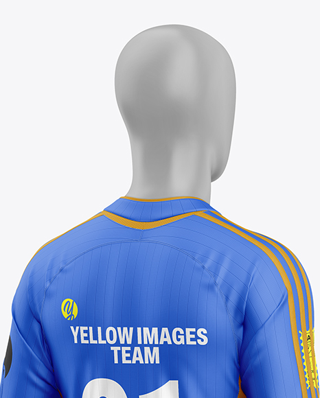 Full Soccer Kit w/ Mannequin Mockup - Back Half Side View