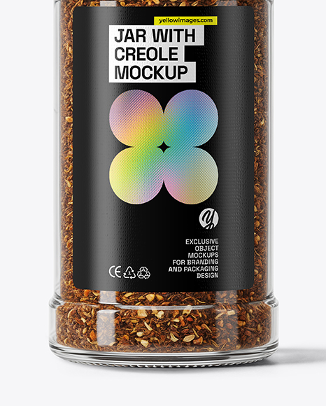 Glass Jar with Creole Seasoning Mockup