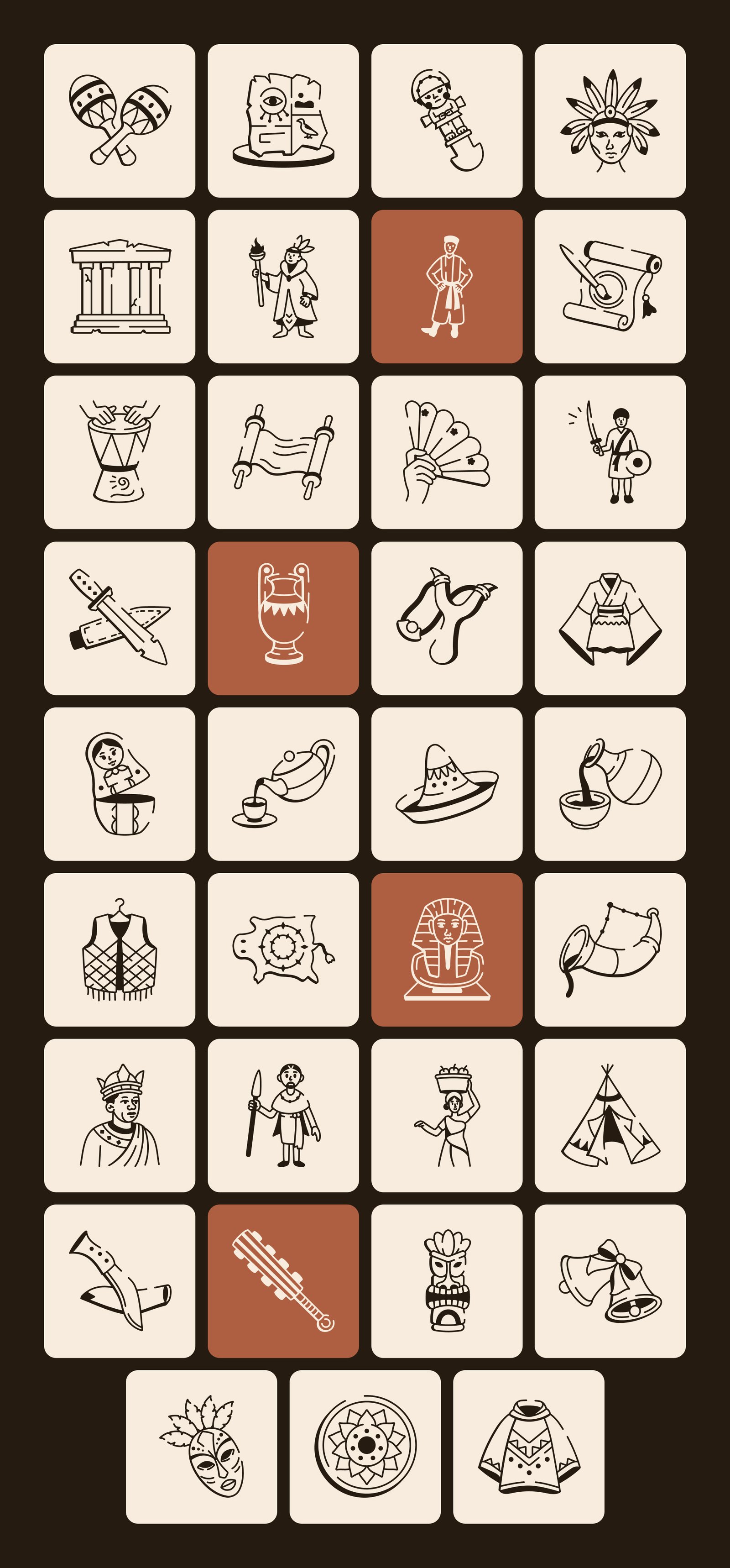 Culture Doodle Icon Set