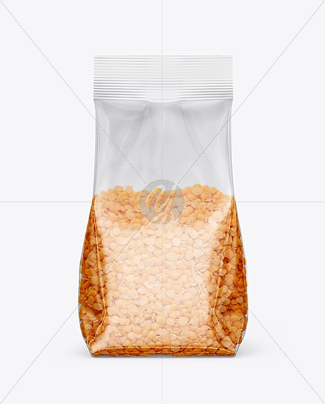 Transparent Package with Lentils Mockup