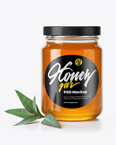 Glass Jar with Eucalyptus Honey Mockup