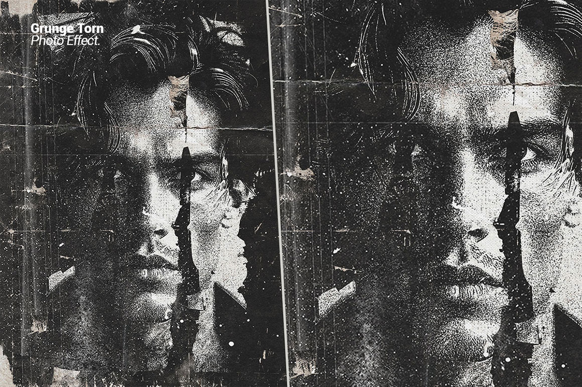 Grunge Torn Photo Effect