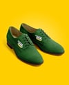 Pair of Women's Suede Derby Shoes Mockup