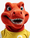 Sports Mascot Red Raptor Wearing a T-Shirt and Shorts Mockup