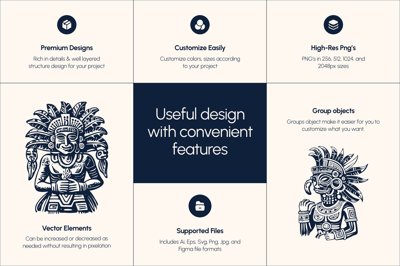 Vintage Maya Icon Set
