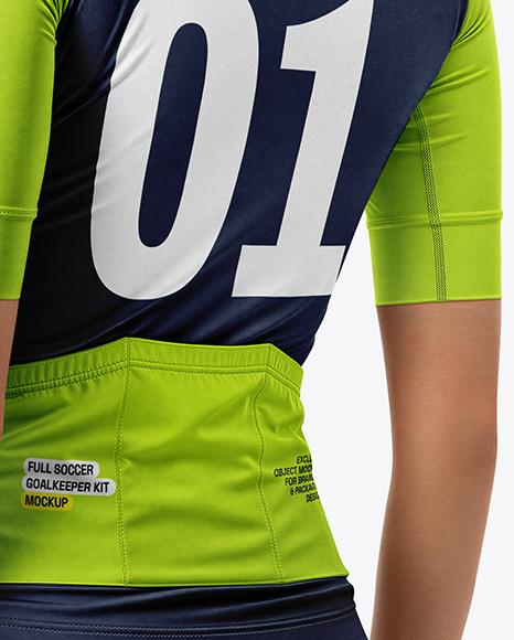 Woman Wearing Cycling Jersey and Bib Shorts Mockup