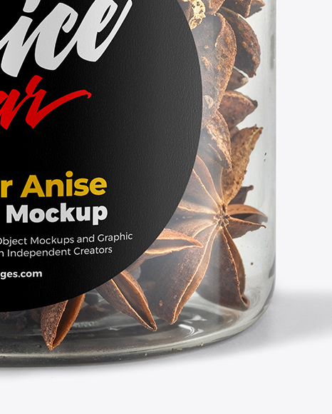 Plastic Jar with Star Anise Mockup