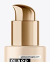 Frosted Glass Cosmetic Bottle with Pump Mockup
