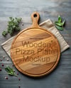 Pizza Wooden Plate Mockup