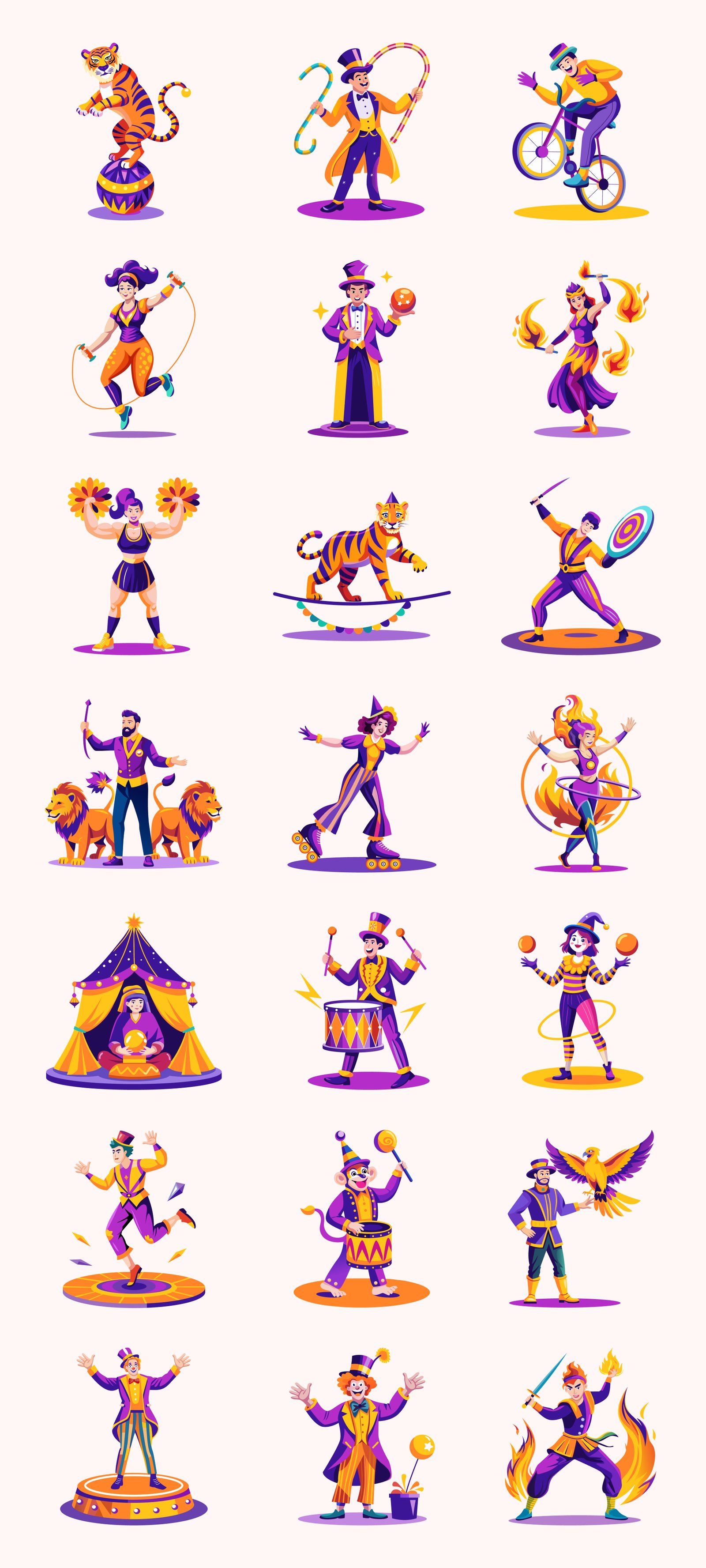 Circus Performer Illustrations