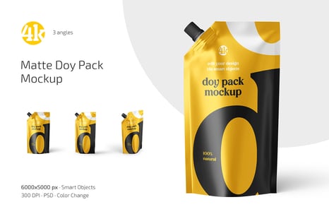 Matte Doy Pack Mockup Set - Creative Store
