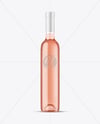 Clear Glass Rose Wine Bottle Mockup