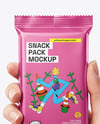 Matte Snack Bar in a Hand Mockup