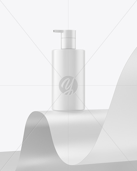 Plastic Cosmetic Bottles with Pump Cap Mockup