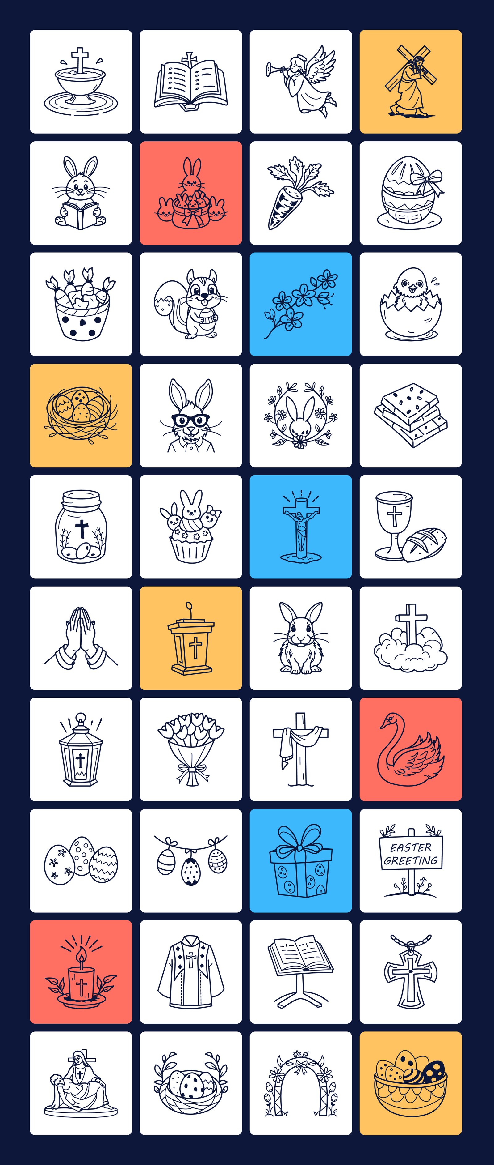 Easter Doodles Icons Pack