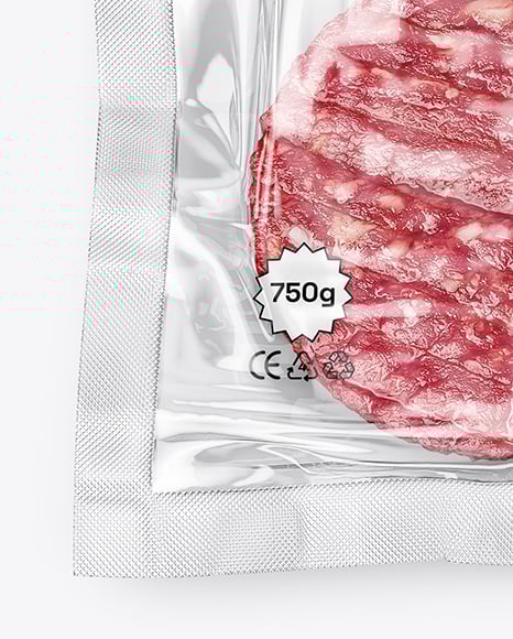 Clear Plastic Flow-Pack with Cutlets Mockup