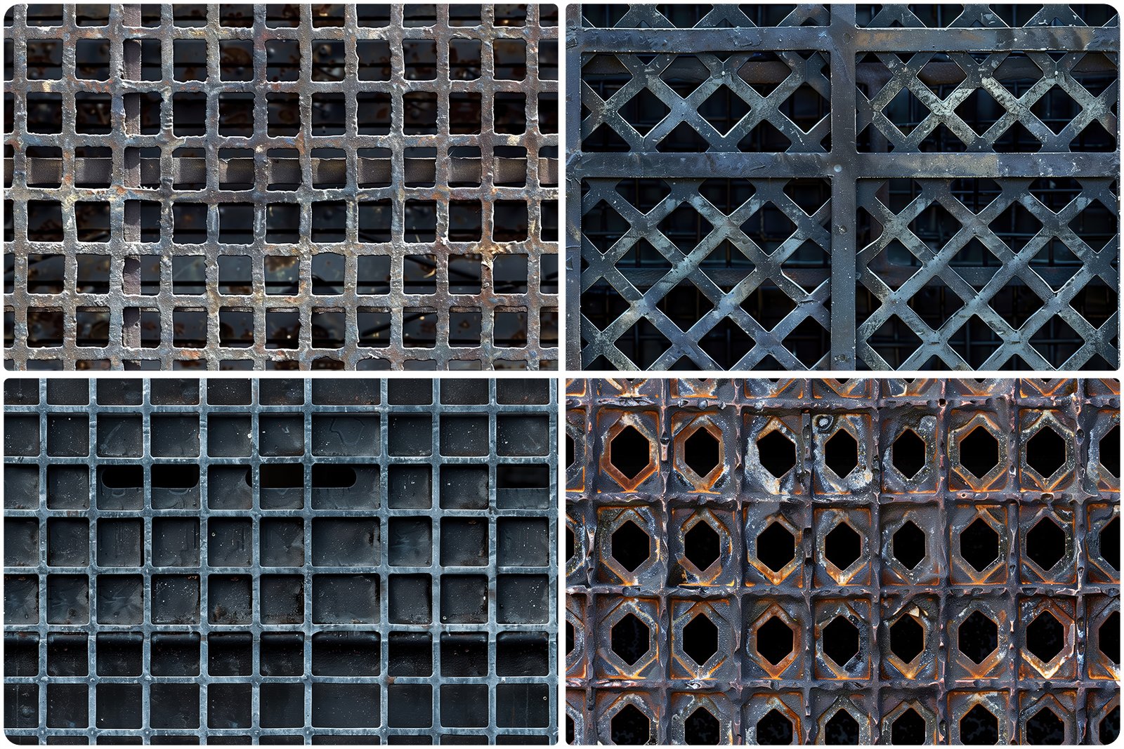 30 Metal Grate Texture Backgrounds