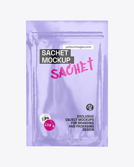 Glossy Sachet Mockup