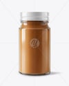 Clear Glass Jar with Cinnamon Powder Mockup