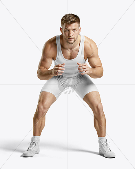 Man Wearing Wrestling Uniform Mockup