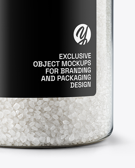Plastic Jar with Coarse Sea Salt Mockup