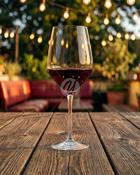 Red Wine Glass Mockup