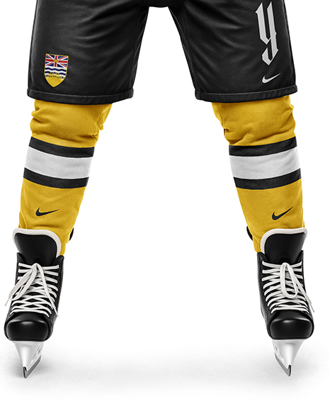 Man Wearing Full Ice Hockey Kit Mockup