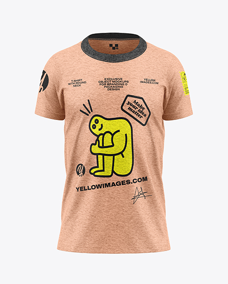 Kids Heather T-Shirt Mockup - Front View