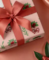 Christmas Gift Box with Pink Bow Mockup