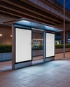 Bus Stop with Posters Mockup