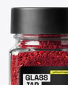 Square Glass Jar with Sumac Spice Mockup